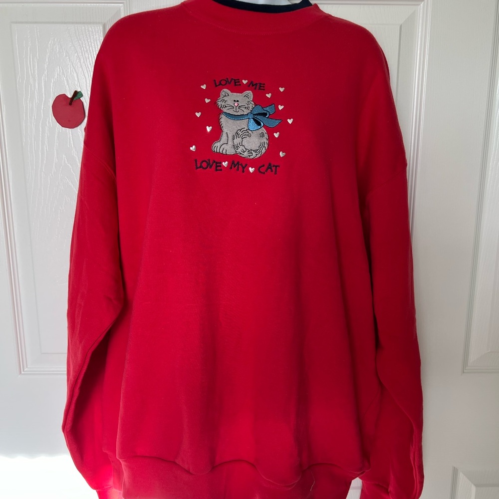 Red Cat Graphic Sweatshirt